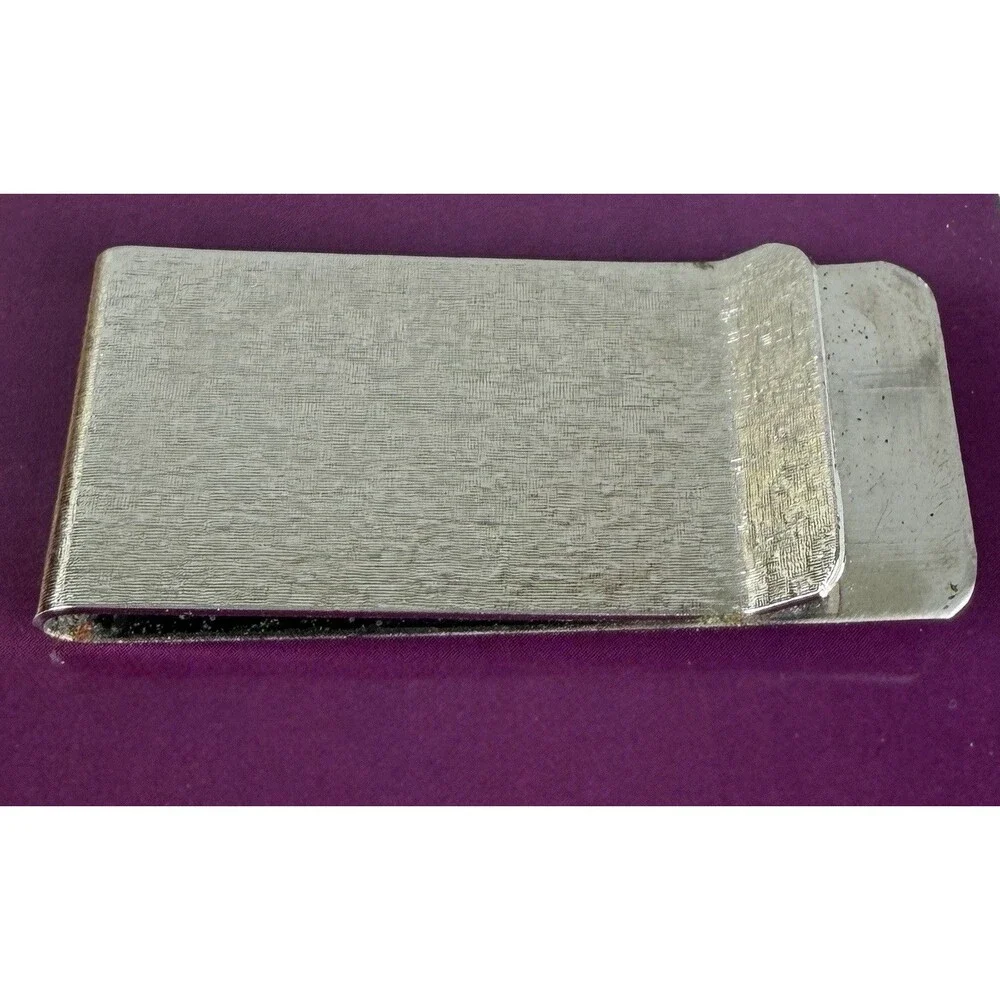 VTG Florentine Money Clip Silver Tone With Eagle Shield And Crossed Swords